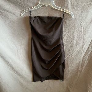 Forever 21 - Black Strapless Tulip Hem Bodycon Dress -  Size Small